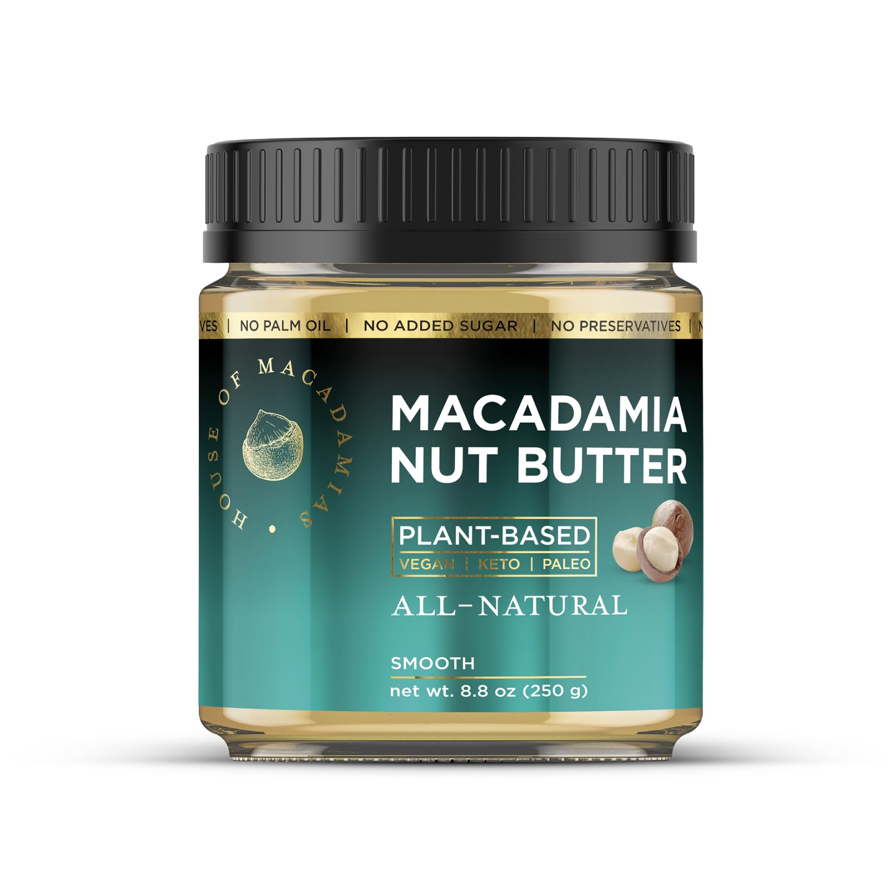 House of Macadamias Macadamia Nut Butter - All Natural, Keto, Vegan, 8.8oz, No Added Sugar, No Palm Oil