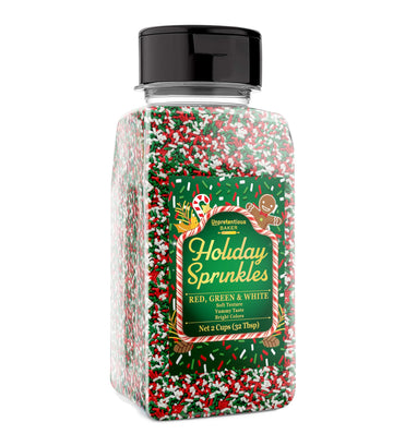 Unpretentious Holiday Sprinkles, Perfect for Christmas Festivities, Multi-Use Shaker Bottle, Dessert Decorating (12 Ounce)