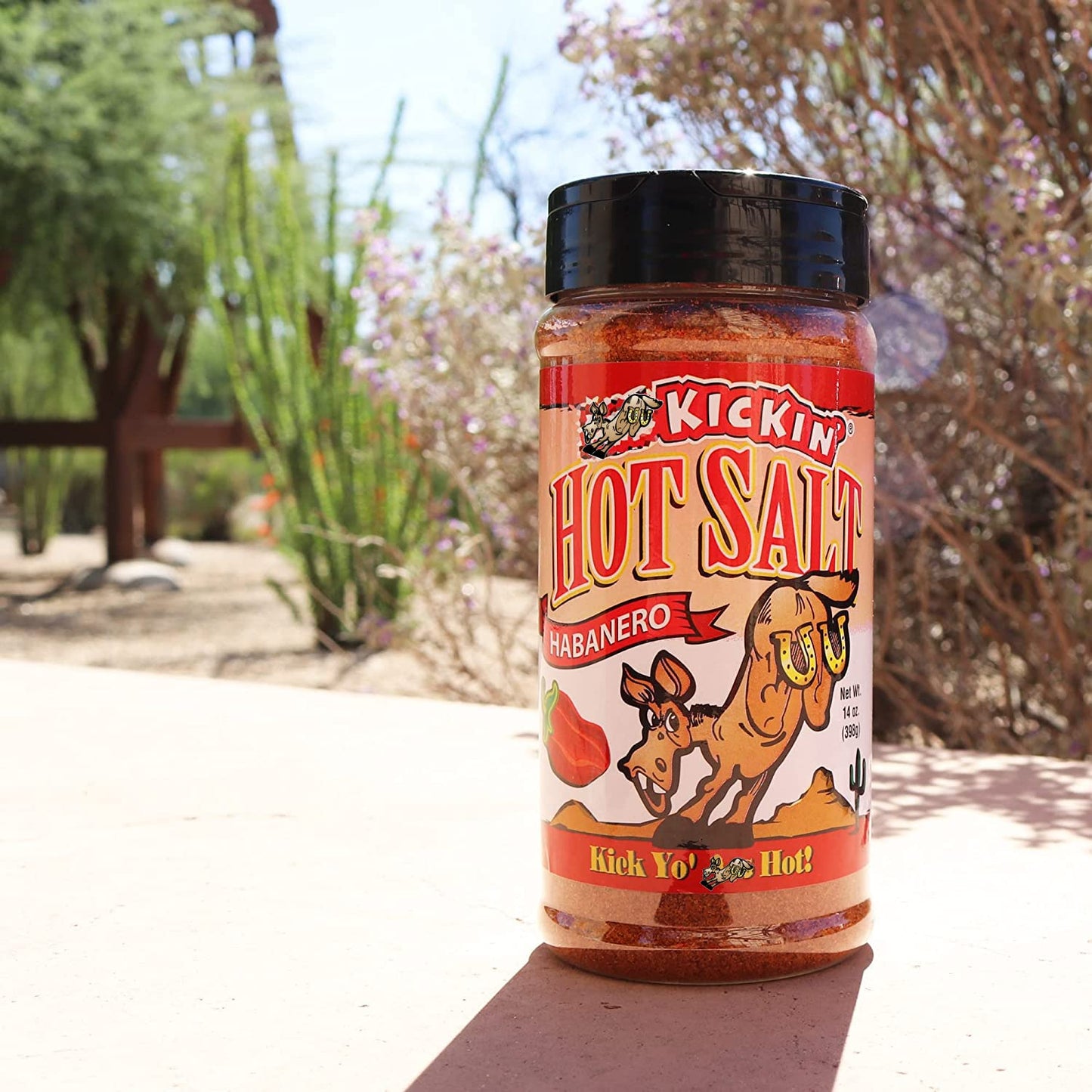 ASS KICKIN Habanero Hot Spicy Salt - 14 oz Shaker Jar - Gourmet Seasoning for Popcorn, French Fries, and More
