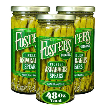 Foster'S Pickled Asparagus- Original- 16Oz (3 Pack) - Pickled Asparagus Spears In A Jar - Traditional Pickled Vegetables Recipe