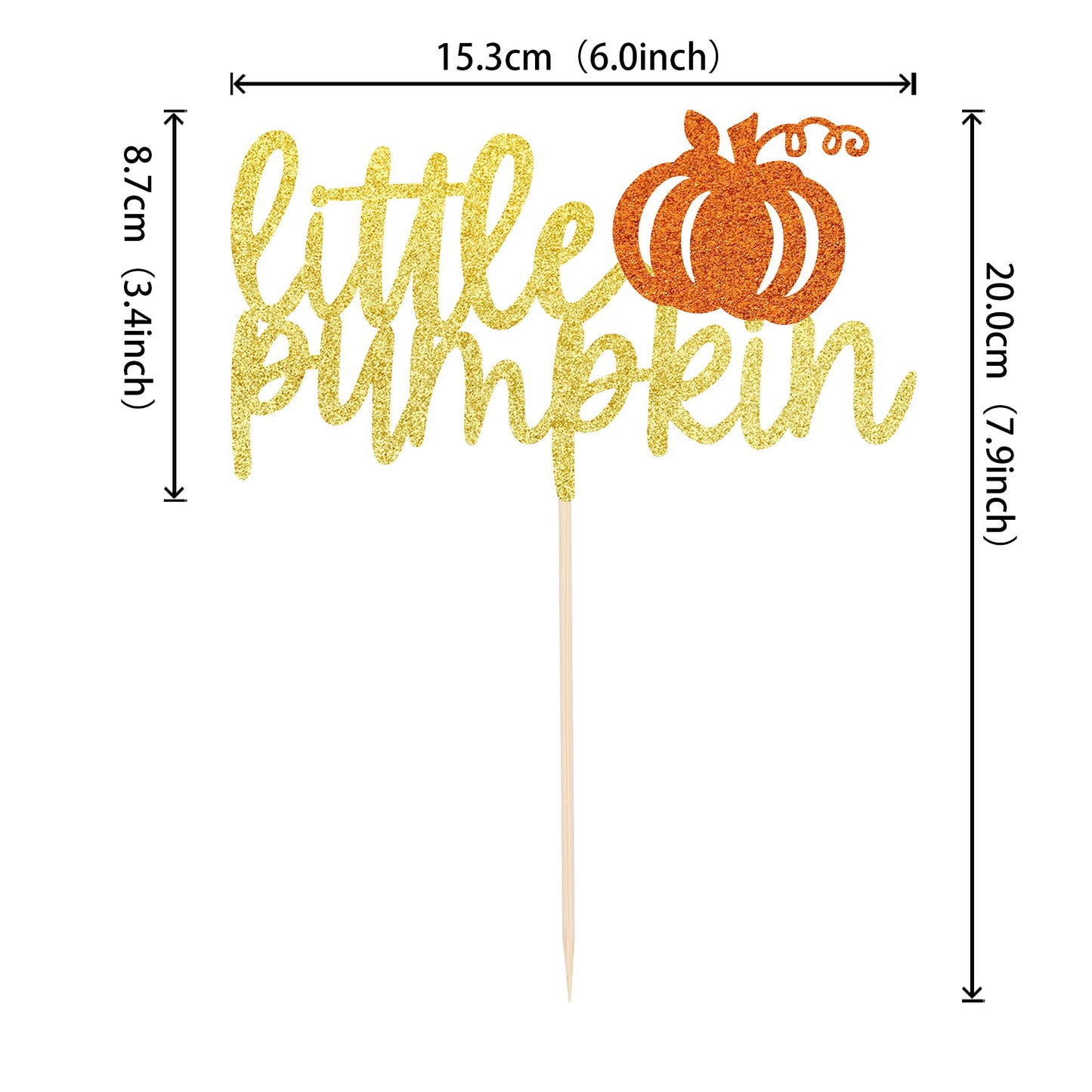1 Pcs Little Pumpkin Cake Topper Fall Theme Cake Pick Baby Shower Kids Birthday Halloween Thanksgiving Pumpkin Party Decorations
