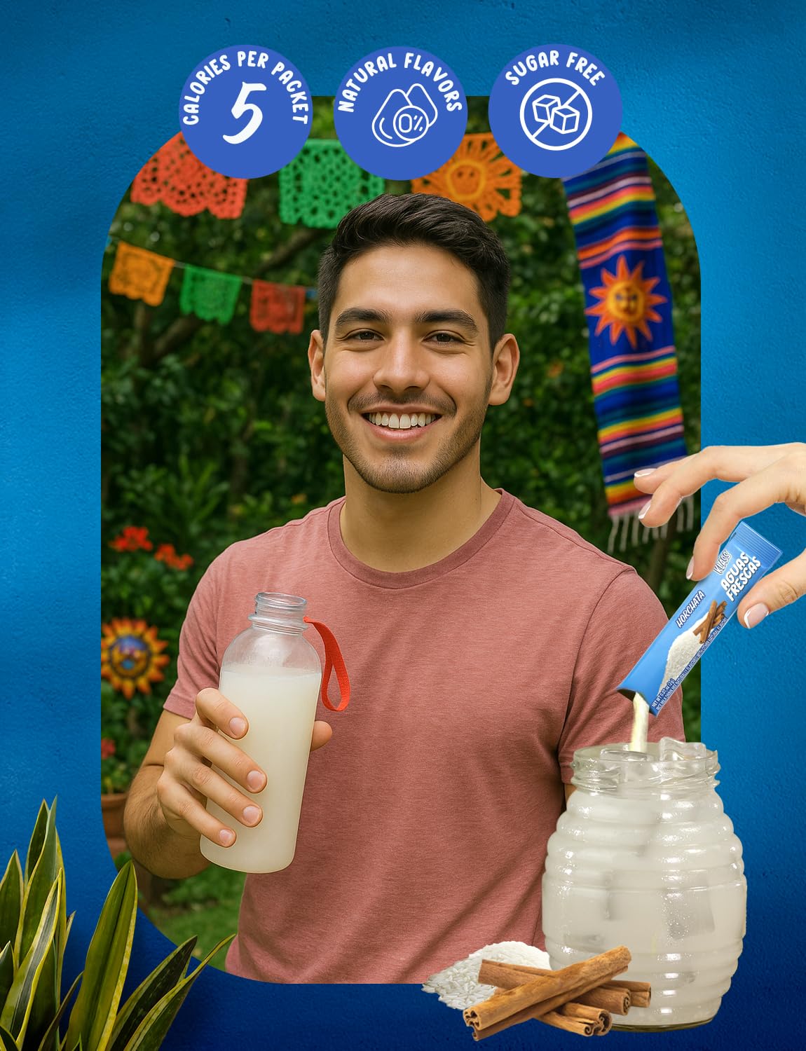 Klass Aguas Frescas | Drink Mix Packets | Horchata Flavored | Sugar Free On-The-Go Packets  Low Calorie (40 Count Powder Stick Packs)