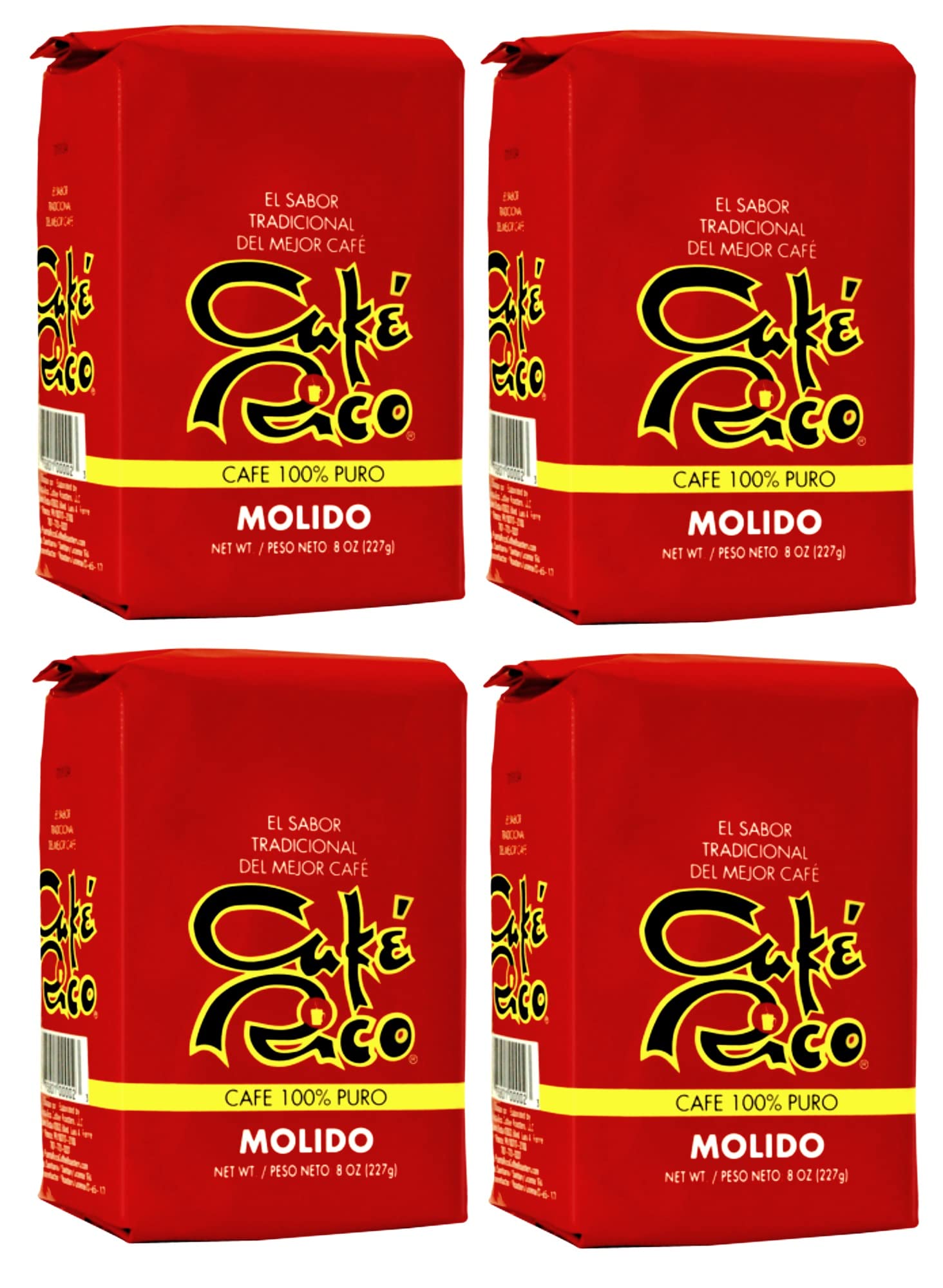 Cafe Rico Ground Regular Puerto Rican Coffee, 8 Ounce Bag (Pack Of 4)