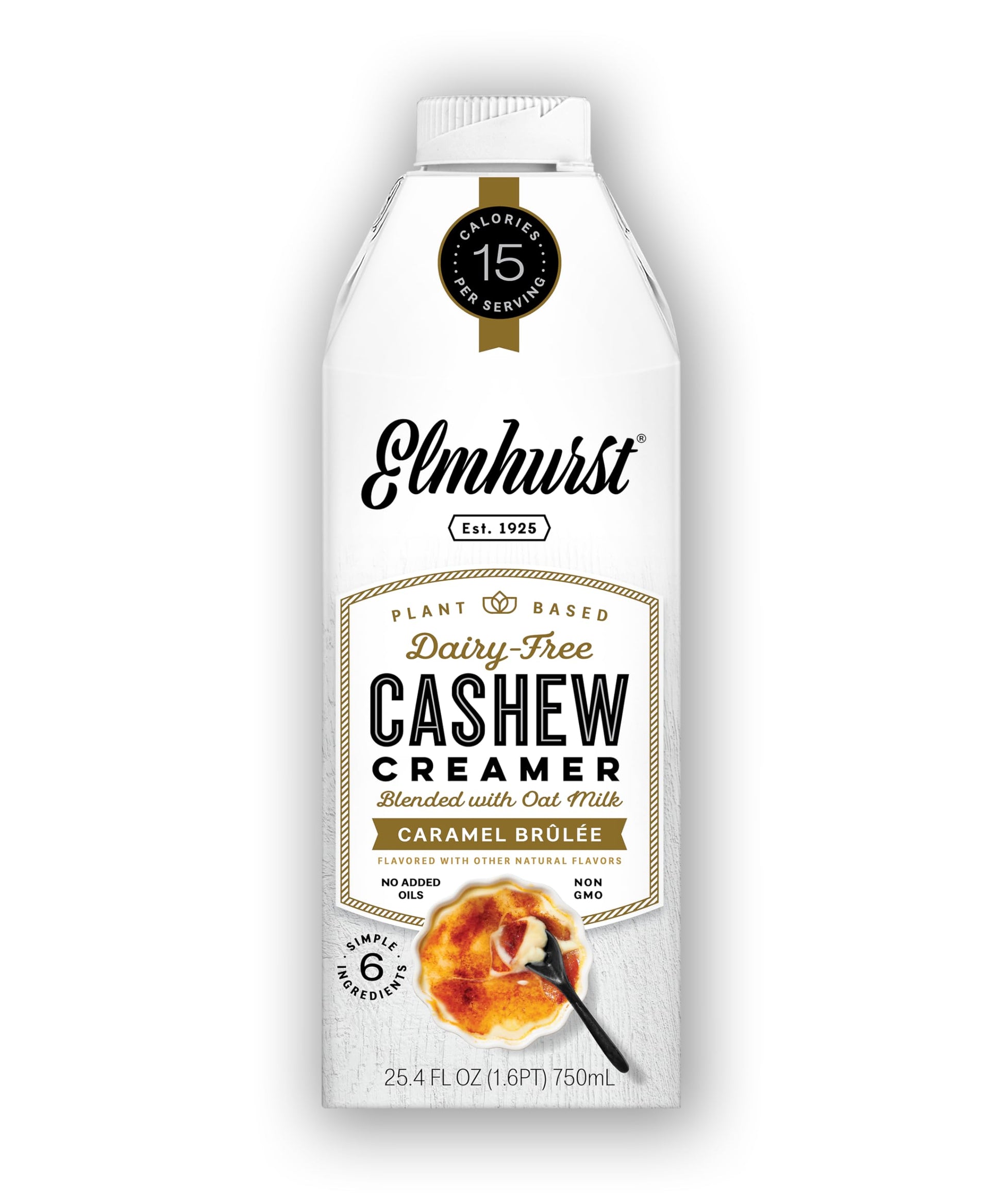 Elmhurst Milked - Caramel Brulee Cashew Creamer 25.4 Ounce (Pack of 6)