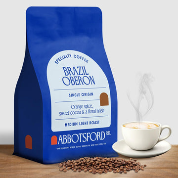 Brazil Oberon Coffee Whole Bean, Specialty, Medium Light Coffee Beans with Orange Spice & Cocoa, 12 oz Bag, Single Origin from C