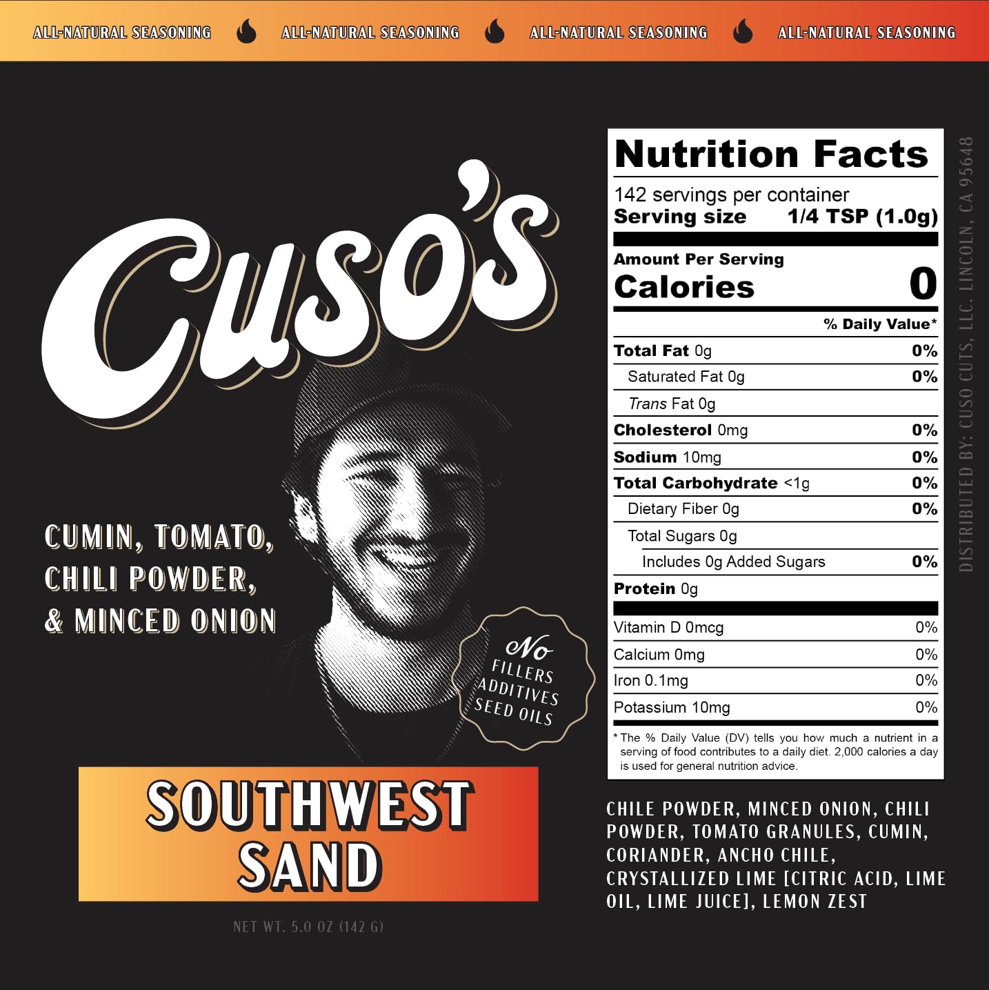 Cuso Cuts BBQ Rub - All-Natural Southwest Sand Seasoning for Grilling & Marinades - 5 oz Bottle + Recipe eBook Bundle