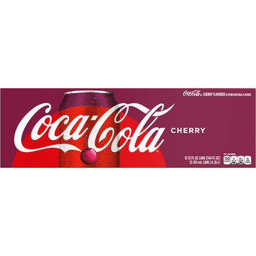 Coca-Cola Cherry Coke Soda, 12 Fl Oz, Pack of 12, Model 049000031034