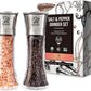Soeos Salt and Pepper Grinder Set, Organic Whole Black Peppercorns, 3.5oz (100g), Himalayan Pink Salt, 8oz (230g). USDA Organic 