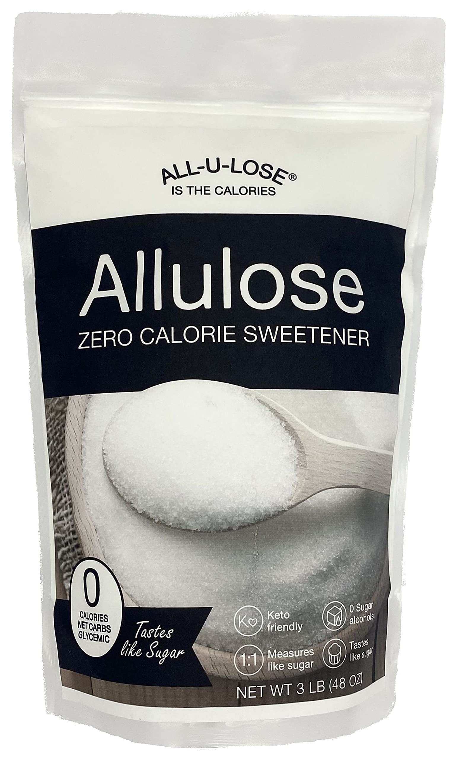 BetterTaste Allulose Sweetener, Zero Calorie Granulated Sugar Substitute, Non-GMO, Non Erythritol, Gluten Free & Vegan Keto Swee