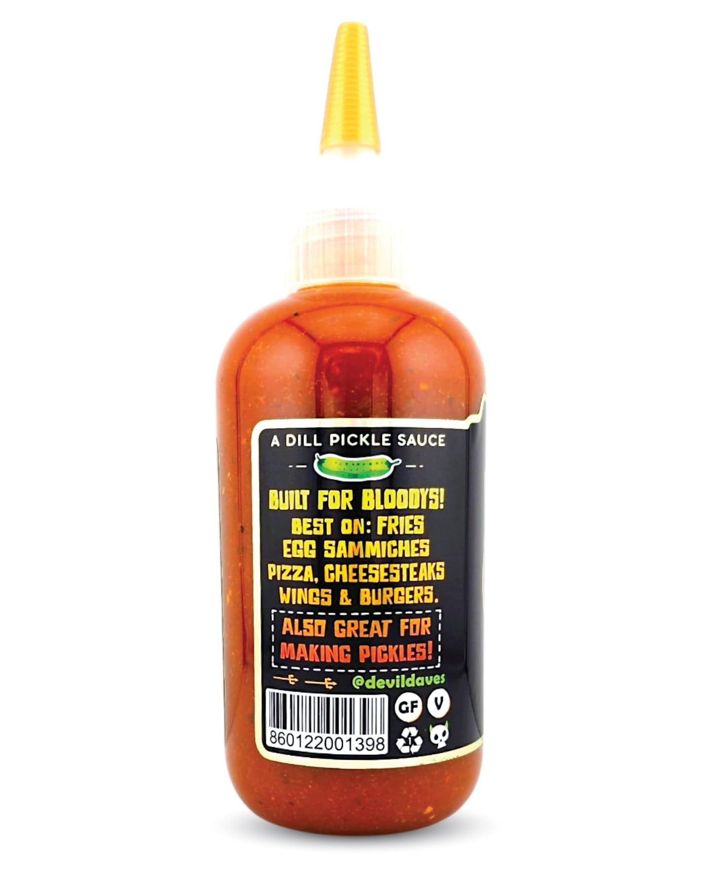 Dill Pickle Hot Sauce - Pickle  | Aged Cayanne Pepper - Zesty Tangy Perfectly Seasoned - Flavor Forward - 9.6 OZ Squeeze bottle | Goes on Anything - Medium heat smooth texture