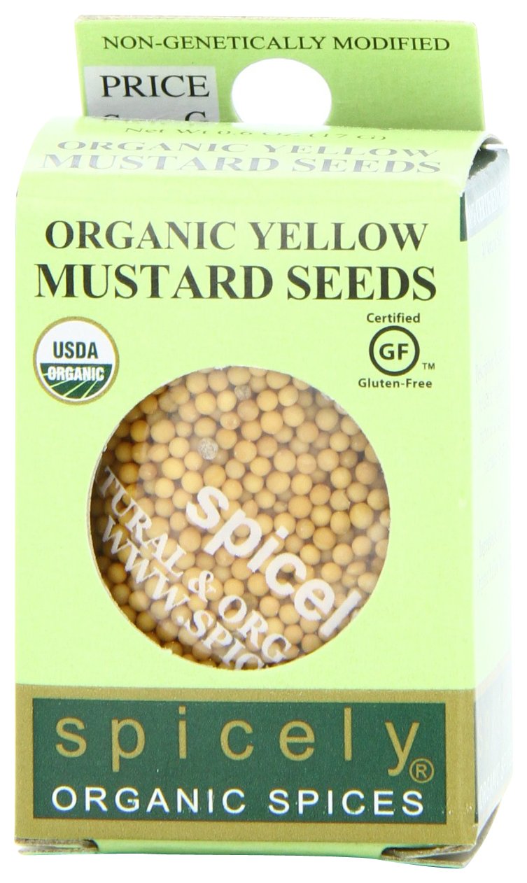 Spicely Organic Mustard Seeds, Yellow, 0.8 Ounce (Pack Of 6)