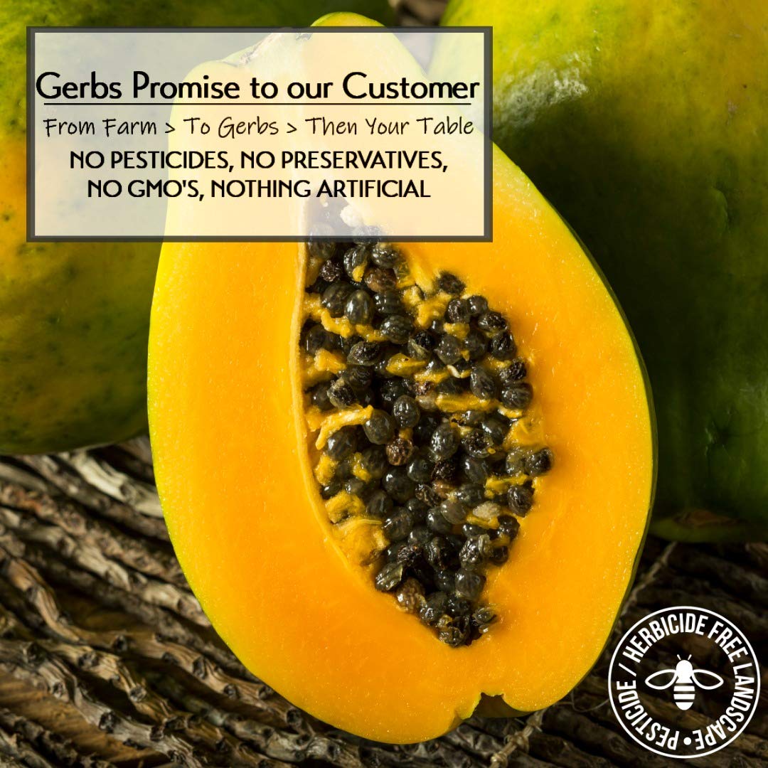 Gerbs Lightly Sweetened Dried Papaya Cubes 4 lbs. | Unsulfured, No Additives, Resealable Bag | Naturally Sweet & Chewy | Top 14