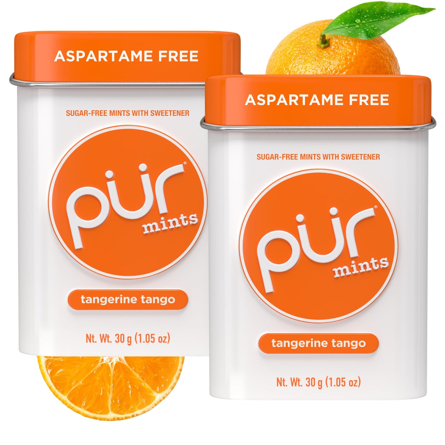 PUR Mints Sugar Free Vegan Keto Friendly Tangerine Tango 30 Count (Pack of 2)