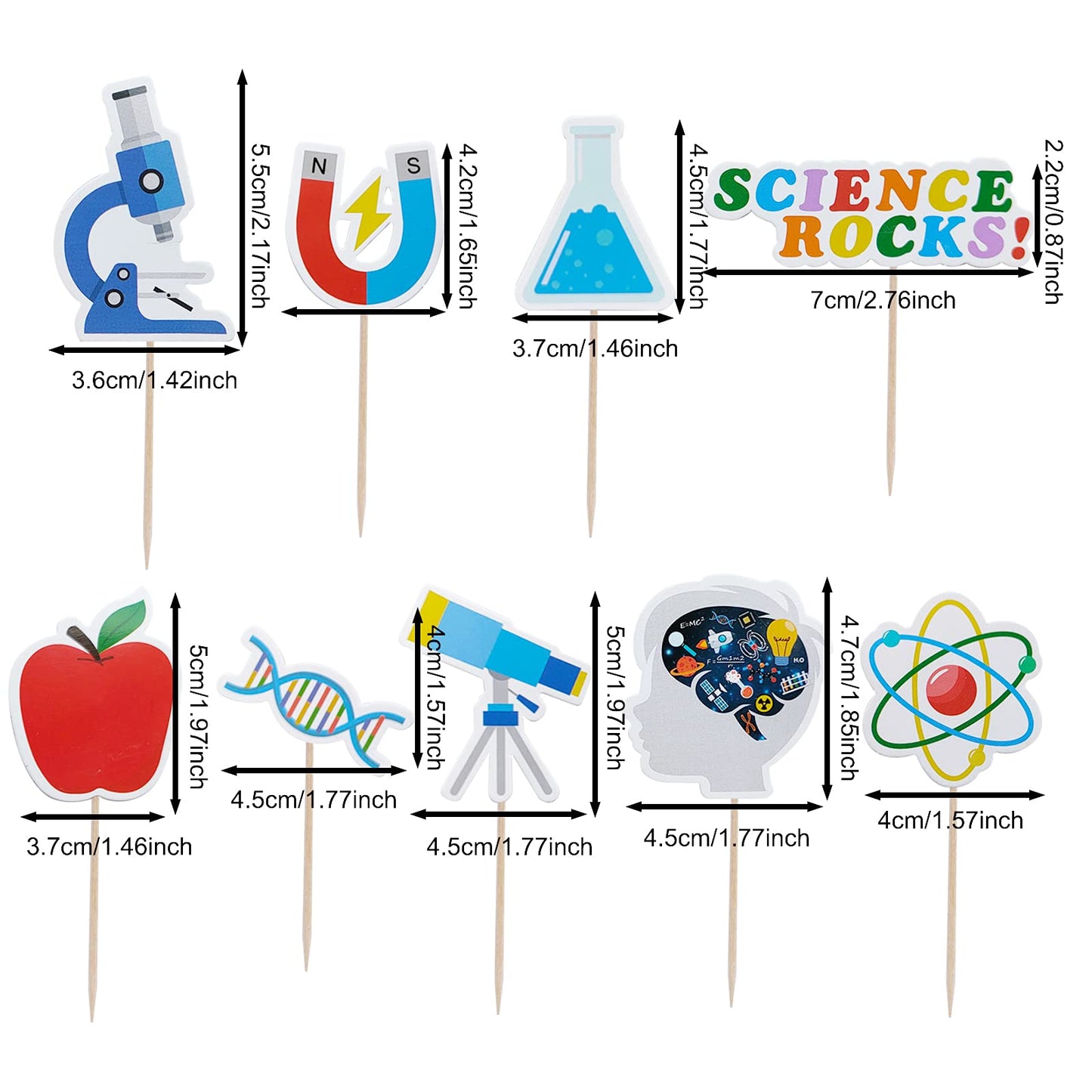 Mulukaya 27Pcs Science Cupcake Toppers Science Rocks Cake Picks For Birthday Party Decoration Supplies