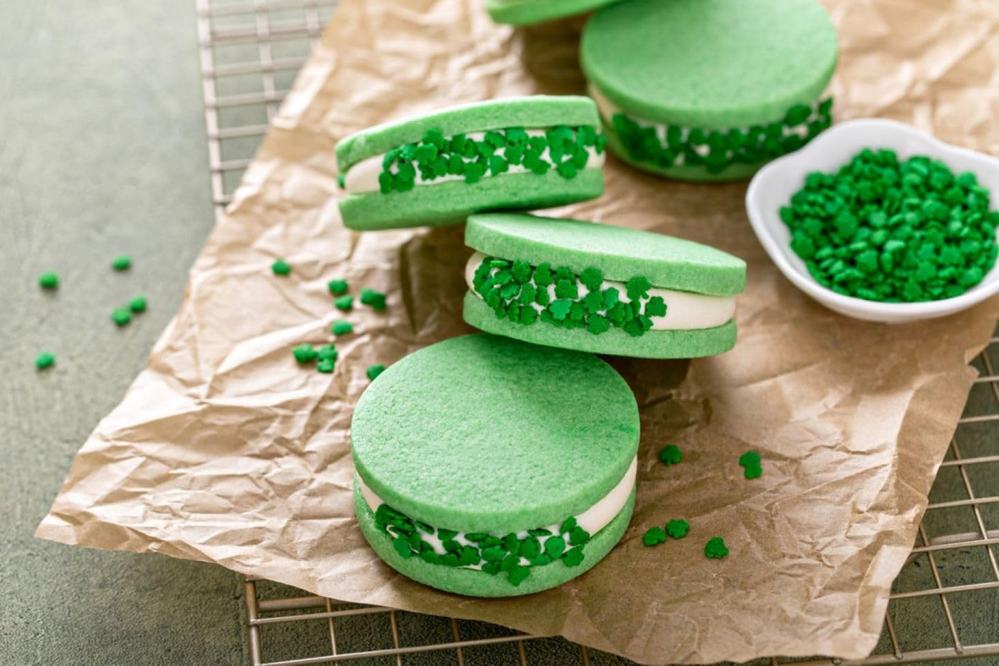 St. Patricks Day Sprinkles - 1.7 Lb - Green Shamrock Sprinkles - Clover Cupcake Toppings - Bulk Shamrock Shaped Quins For Cookie