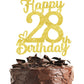 28 Birthday Cake Toppers-Gold Glitter, 28Th Cake Topper For Men,28 Cake Topper For Women, 28Th Birthday Decorations,28Th Birthda