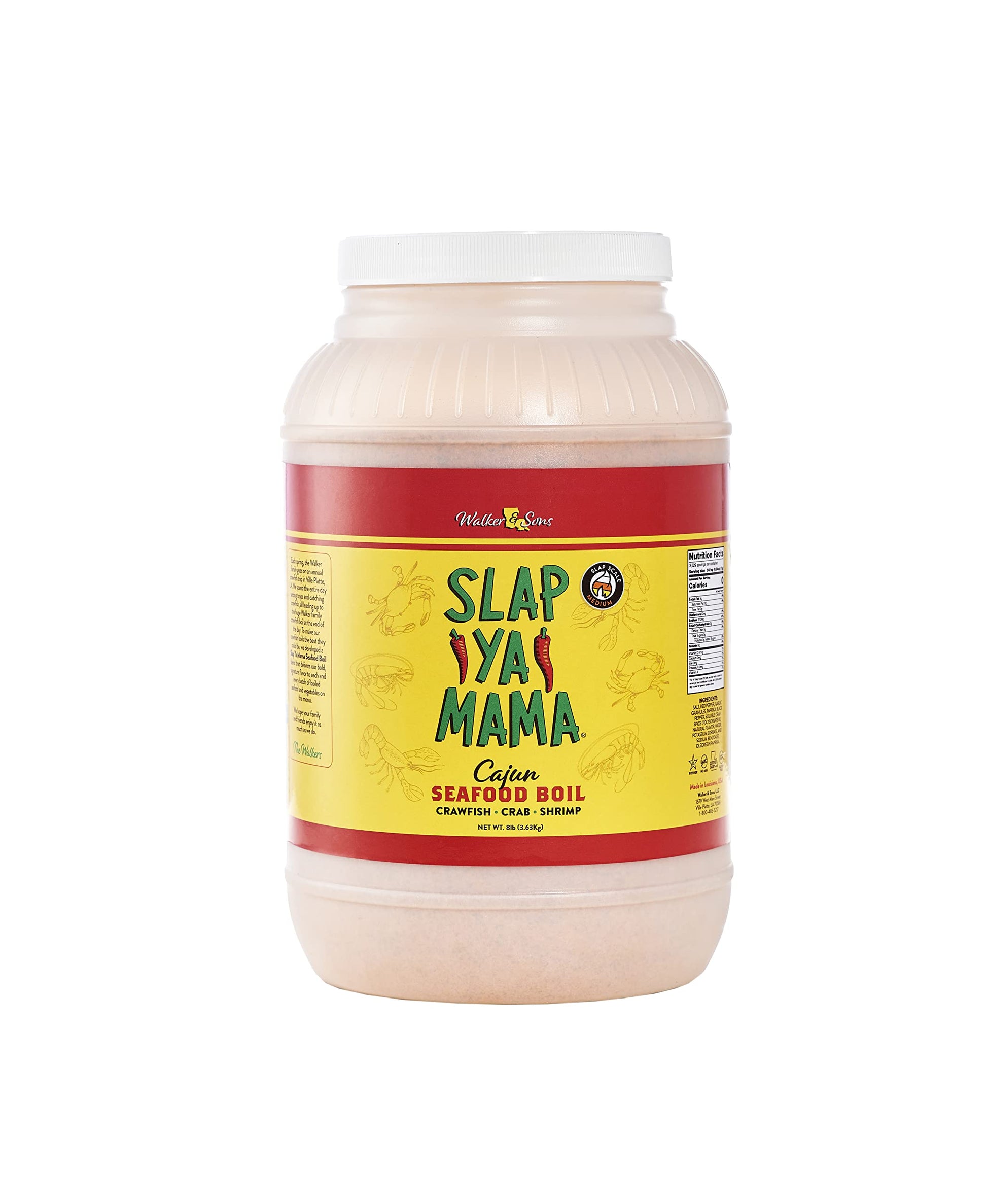 Slap Ya Mama Cajun Seasoning from Louisiana, Original Blend, MSG Free and Kosher, 8 Pound Restaurant Size Jar