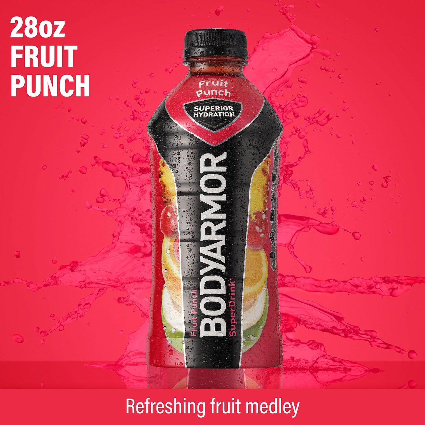 Bodyarmor Sports Drink Sports Beverage, Fruit Punch, Coconut Water Hydration, Natural Flavors With Vitamins, Potassium-Packed El