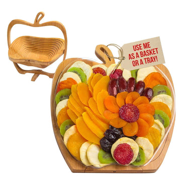Dried Fruit Gift Basket- Healthy Gourmet Snack Box - Holiday Food Tray - Variety Snacks - Birthday, Sympathy, Mom, Dad, Corporat