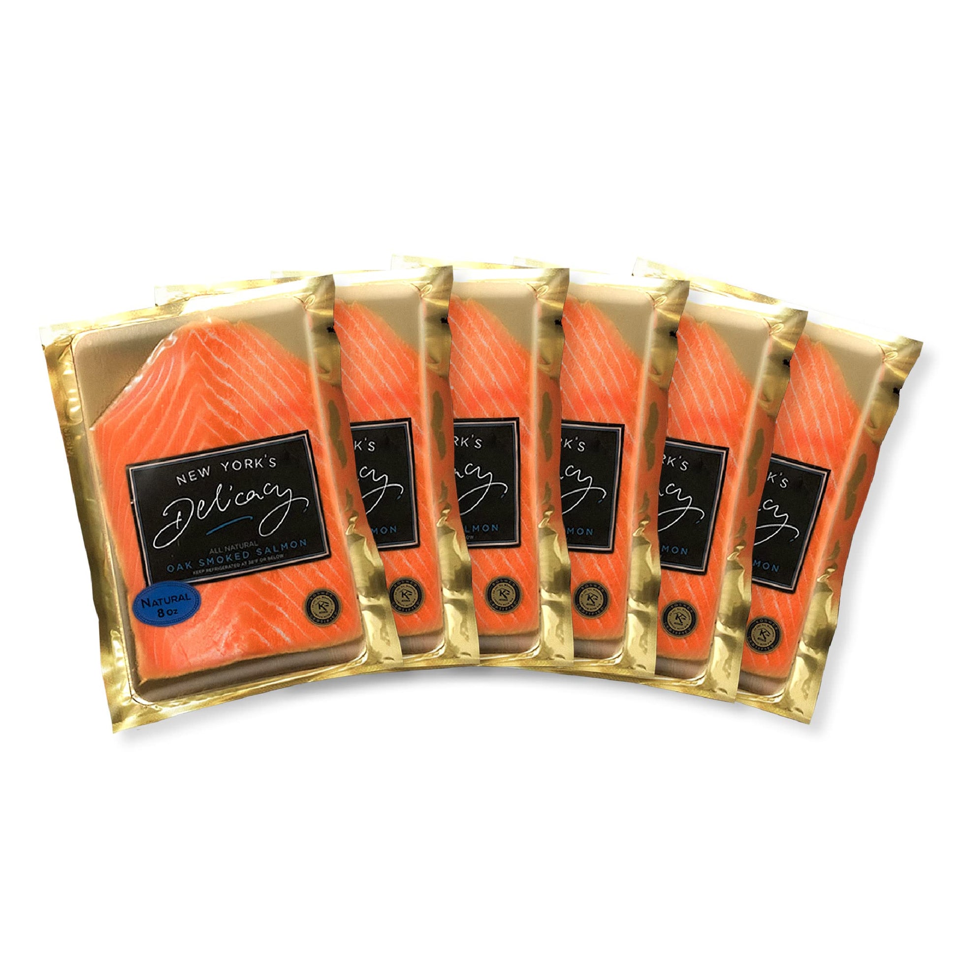 New Yorks Delicacy Smoked Salmon Nova, Pre-Sliced, 6 x 8 Oz, Gluten Free, Kosher, High in Omega 3, All Natural