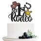 Halodete My 1St Rodeo Cake Topper, Western 1St Birthday Cake Topper, Little Cowboy Cowgirl Birthday Party Cake Decorations Black