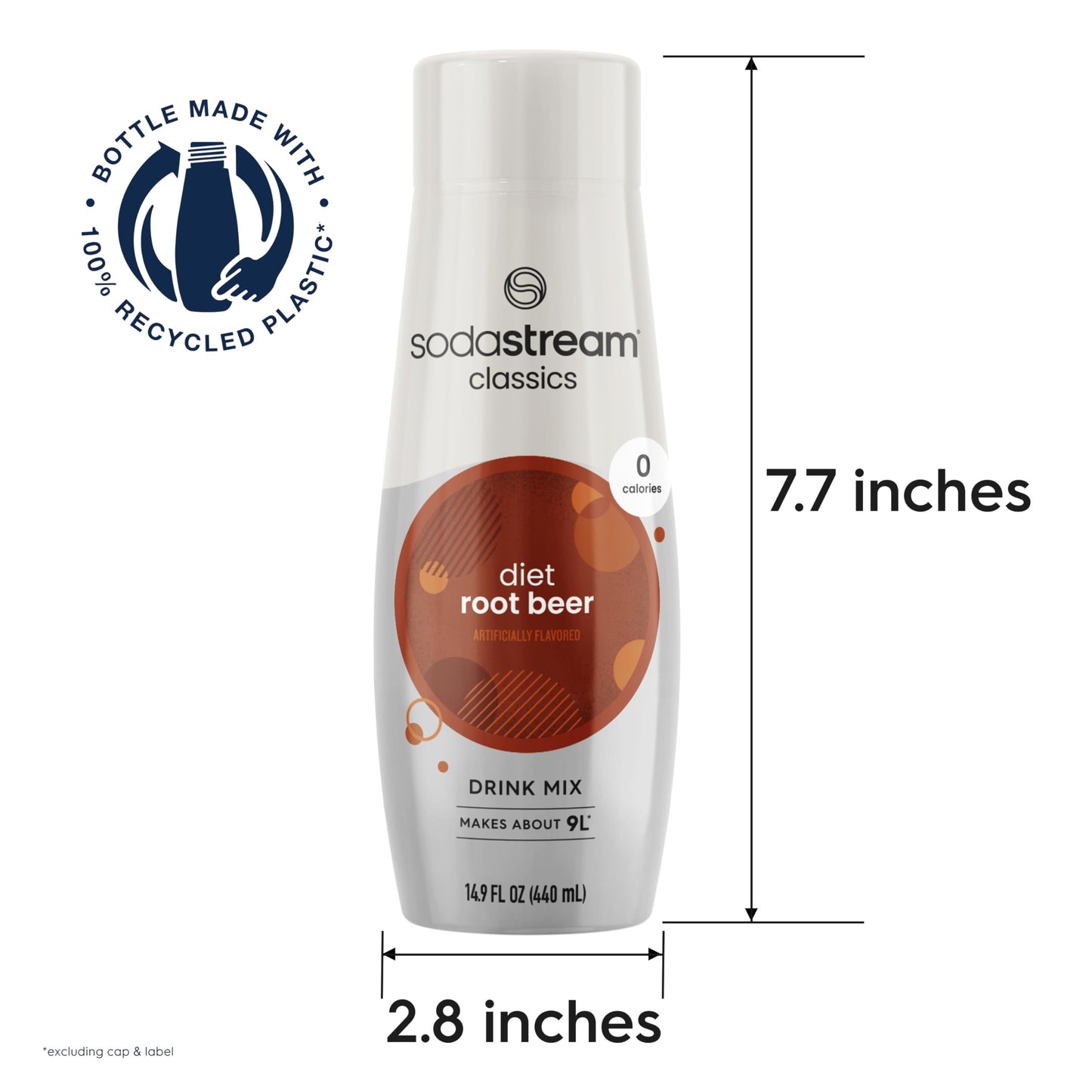 SodaStream Diet Root malt-inspired, 4-Pack, 14.9 Fl Oz Each, Rich Brown