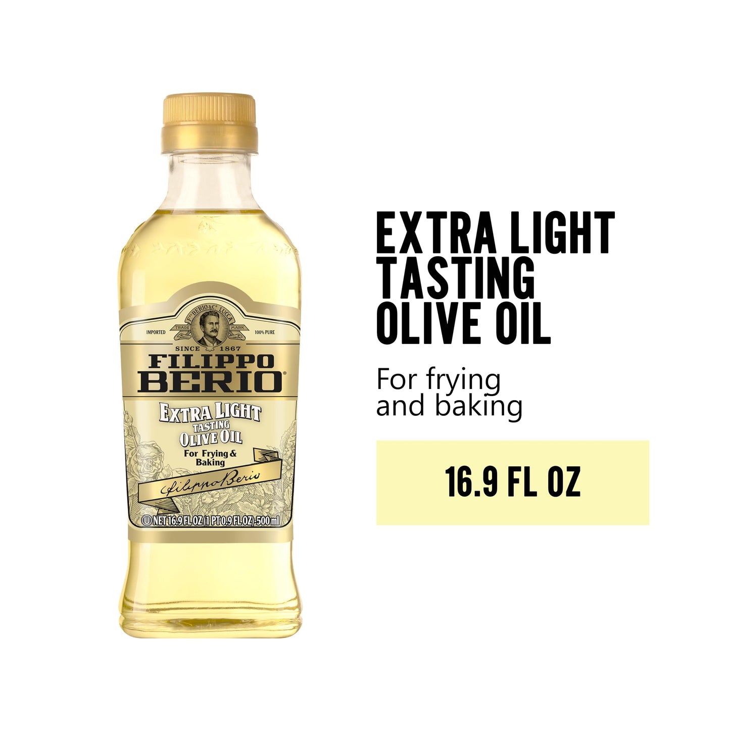 Filippo Berio Extra Light Olive Oil, 16.9 Ounce Rpet Bottle