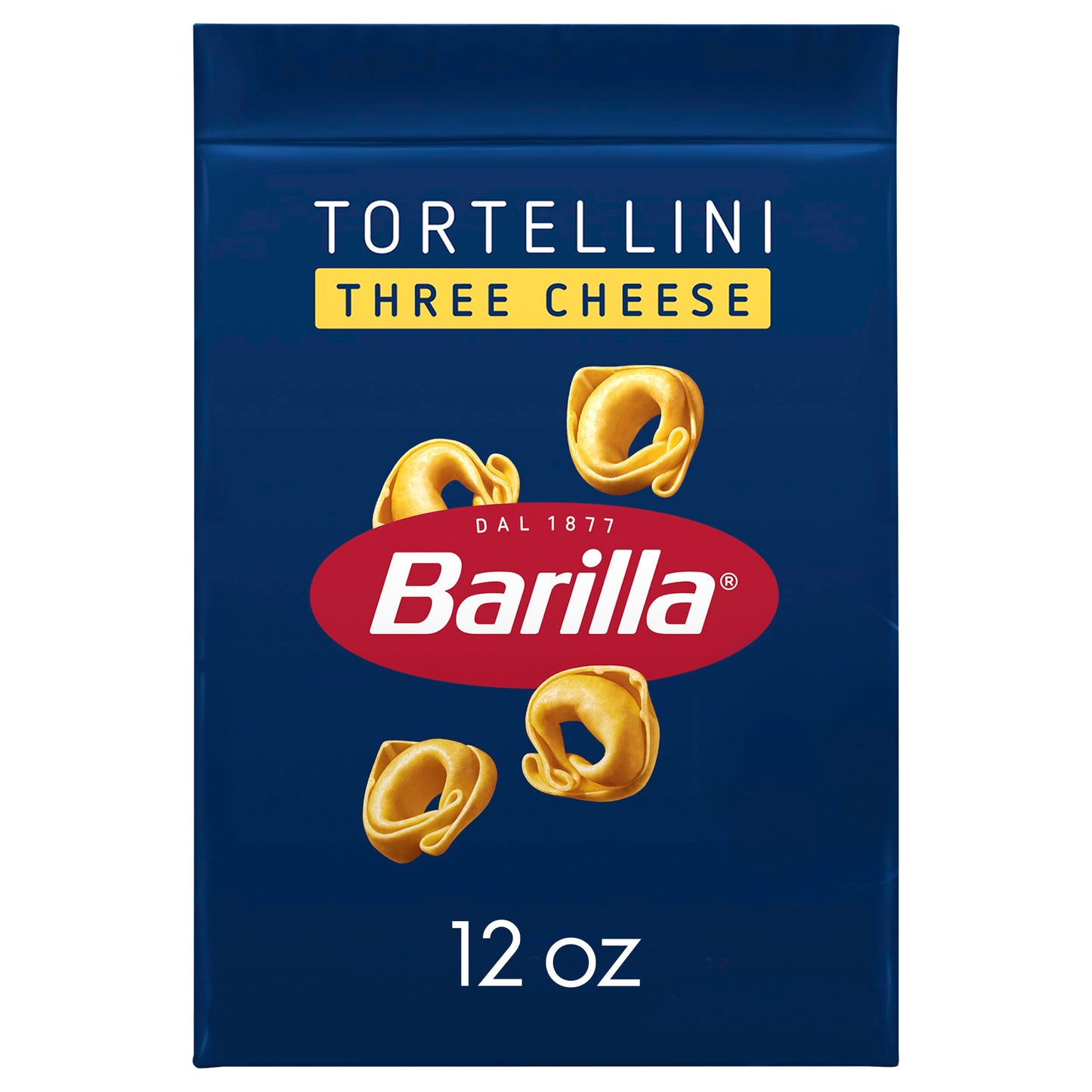Barilla Three Cheese Tortellini Pasta, Dried, Non-GMO Ingredients, 12 oz. Bag, 6 Servings