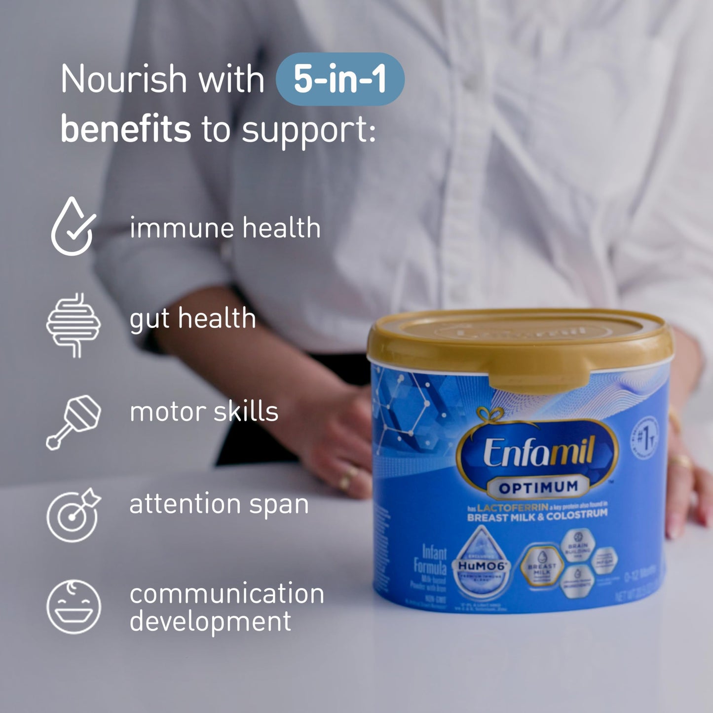 Enfamil Enspire Baby Formula, With Lactoferrin Found In Colostrum And Breast Milk, Dha For Brain Support, Powder, 20.5 Oz Reusable Tub