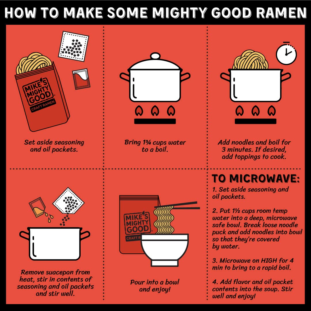 Mike'S Mighty Good Craft Ramen Vegetarian Kimchi Soup - Instant Ramen Noodles - Organic Instant Noodles - Vegan Ramen Soup - 2.3