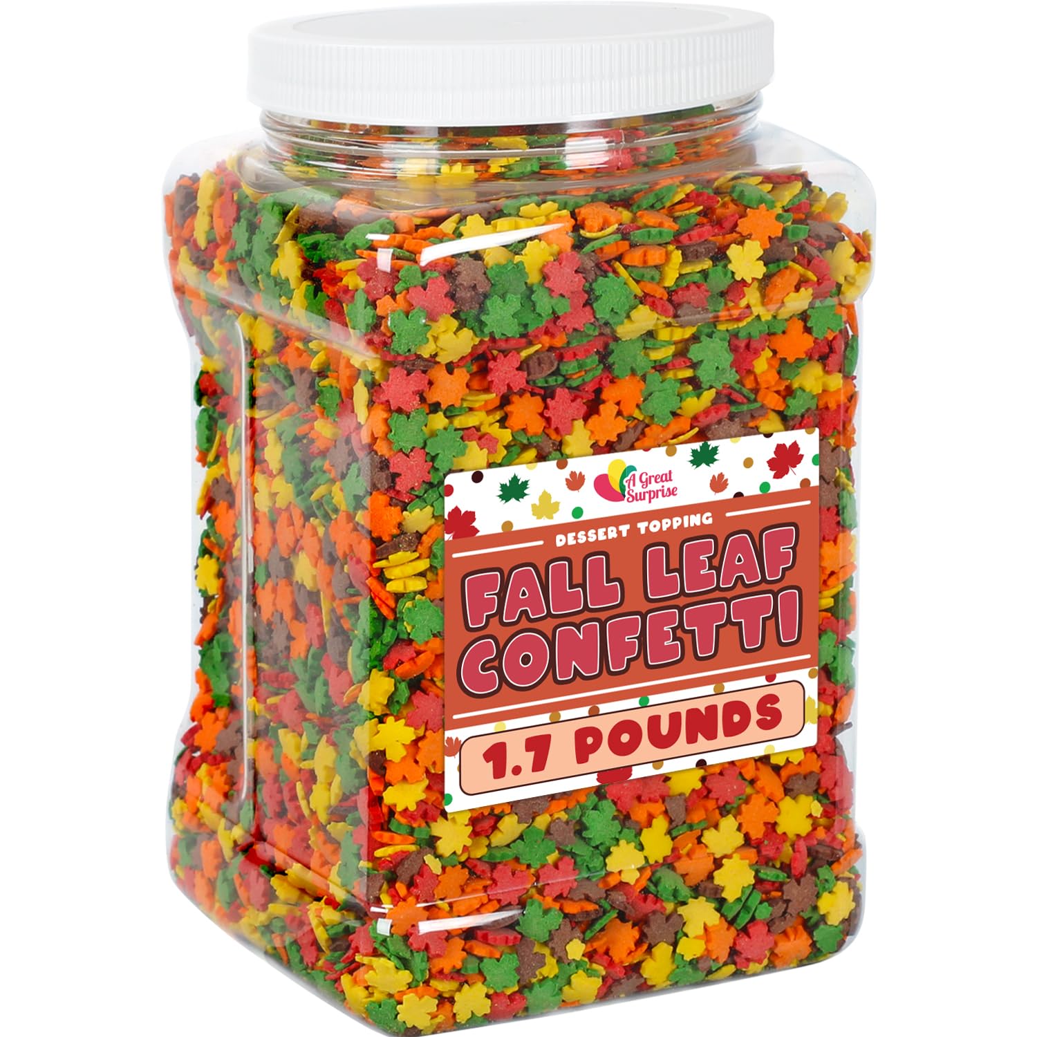 Fall Sprinkles - 1.7 Pounds - Fall Leaf Sprinkles For Baking - Autumn Leaf Sprinkles - Sprinkles For Cupcakes, Cookies, Cake Decorating