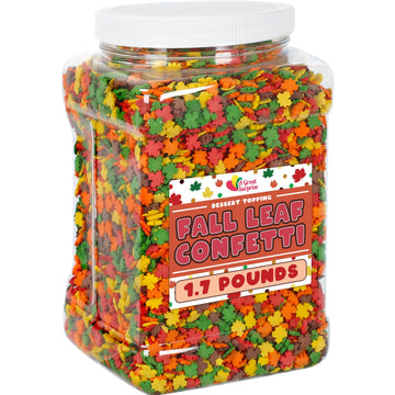 Fall Sprinkles - 1.7 Pounds - Fall Leaf Sprinkles For Baking - Autumn Leaf Sprinkles - Sprinkles For Cupcakes, Cookies, Cake Decorating