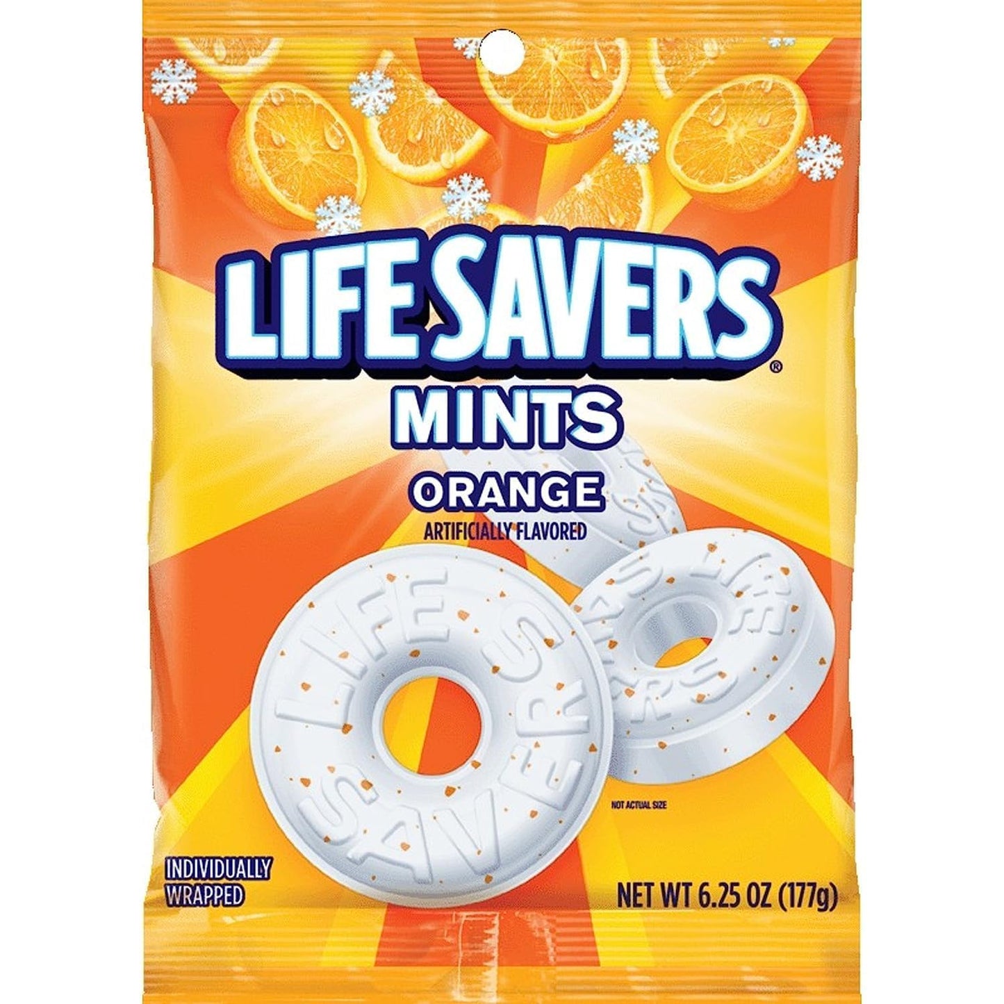 Life Savers Orange Mints - Pack of 4 - Individually Wrapped Orange Flavored Mints - Perfect for on the go Snacking - Great for Sharing