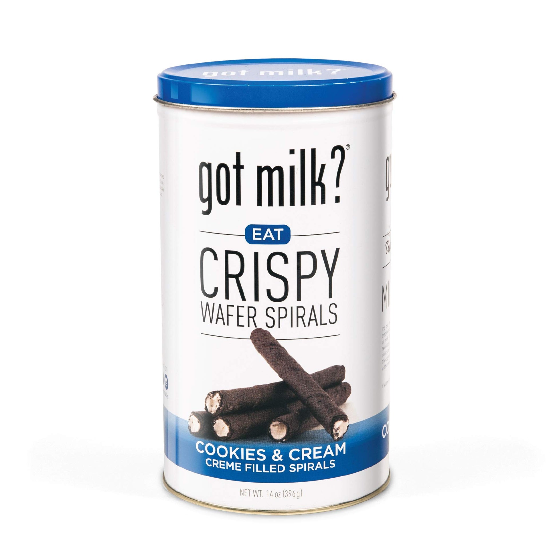 got milk? Wafer Spirals, Cookies and Cream, 14 Oz. Tin with 36 Rolls, Delicious Rolled Wafer Rolls with Filling, Wafer Cookies f