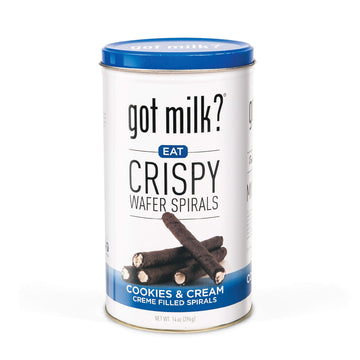 got milk? Wafer Spirals, Cookies and Cream, 14 Oz. Tin with 36 Rolls, Delicious Rolled Wafer Rolls with Filling, Wafer Cookies f