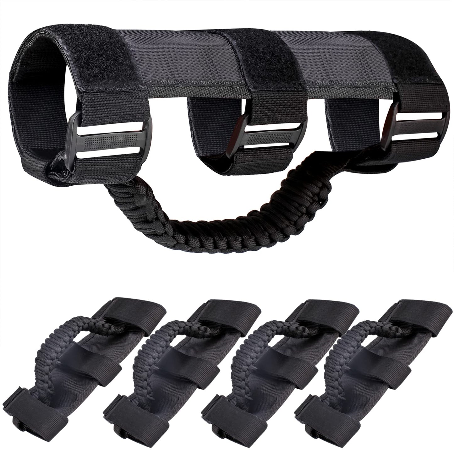 Moveland Upgrade Grab Handle Compatible With Jeep Wrangler Tj Yj Jk Utv, 4 Pack Deluxe Rollbar Grab Handles Easy-To-Fit For 1987