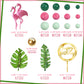 Flamingo Cake Toppers Summer Cake Decorations With Palm Leaf Cake Toppers Green Hot Pink Pearl Ball Cake Toppers For Tropical Ha