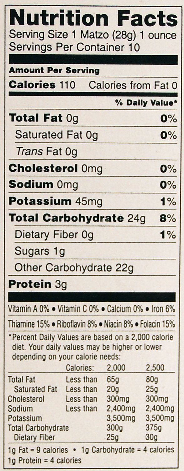 Manischewitz Matzo, Unsalted (12X10 Oz)