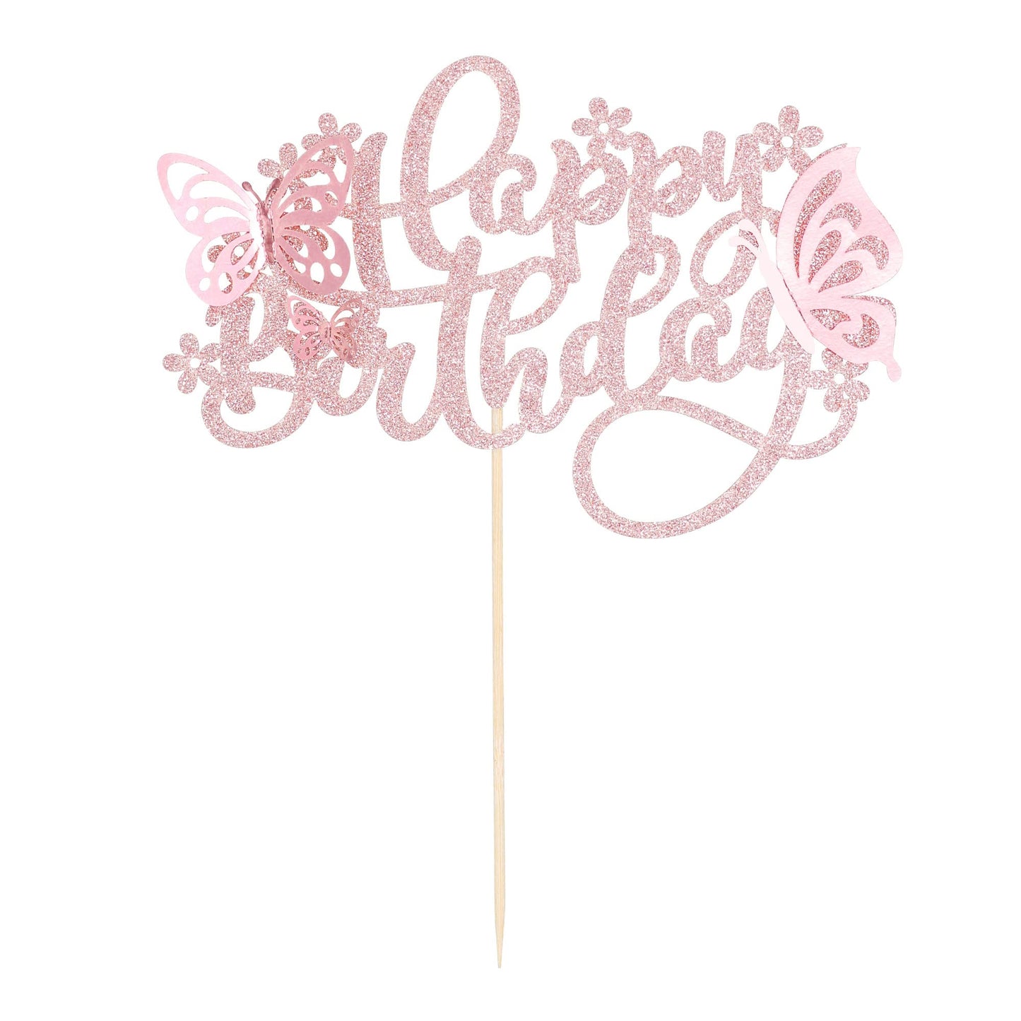 Ephlyn Butterfly Cake Toppers - 3D Birthday Decorations - Rose Gold - Model EPH-2022-116-20