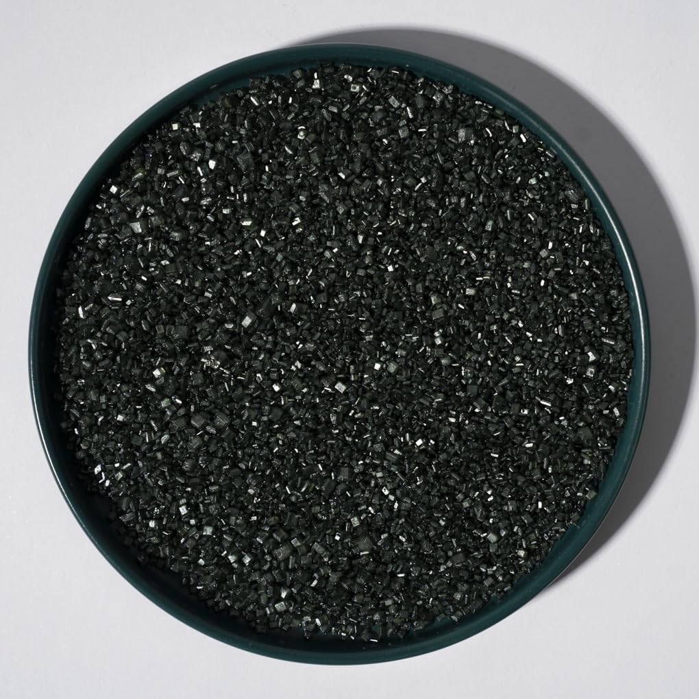 NIPEOR Black Sanding Sugar Sprinkles for Cakes, Cupcakes & Cookies - Edible Sugar Crystals for Decorating