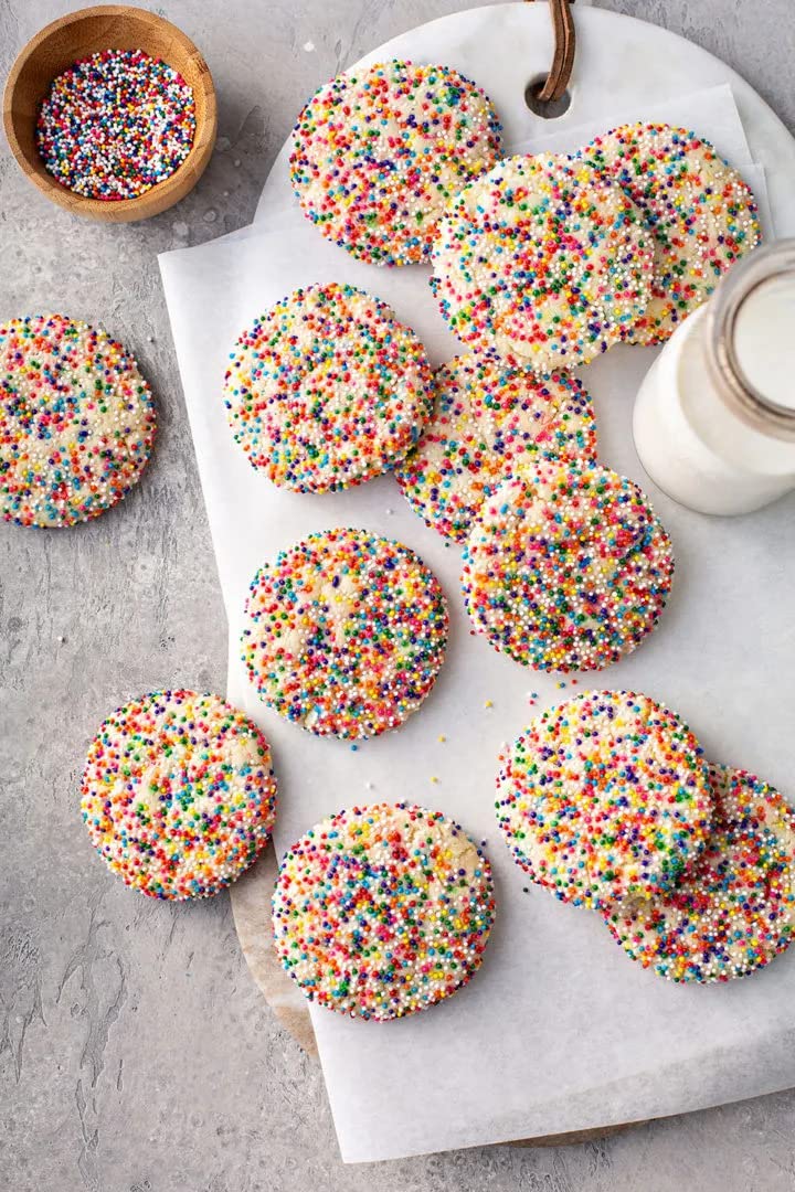 Rainbow Nonpareils Sprinkles - 2.7 Pounds - Big Bulk - Bulk Ice Cream Sprinkles - Rainbow Toppings For Cake Decorating, Cookies, Cupcakes