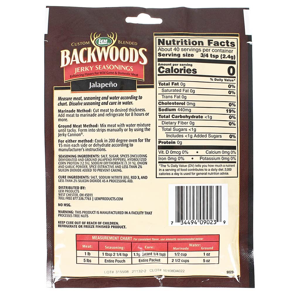 LEM Backwoods Jalapeno Jerky Seasoning, 80 Ounces, Seasons 5 Pounds of Meat