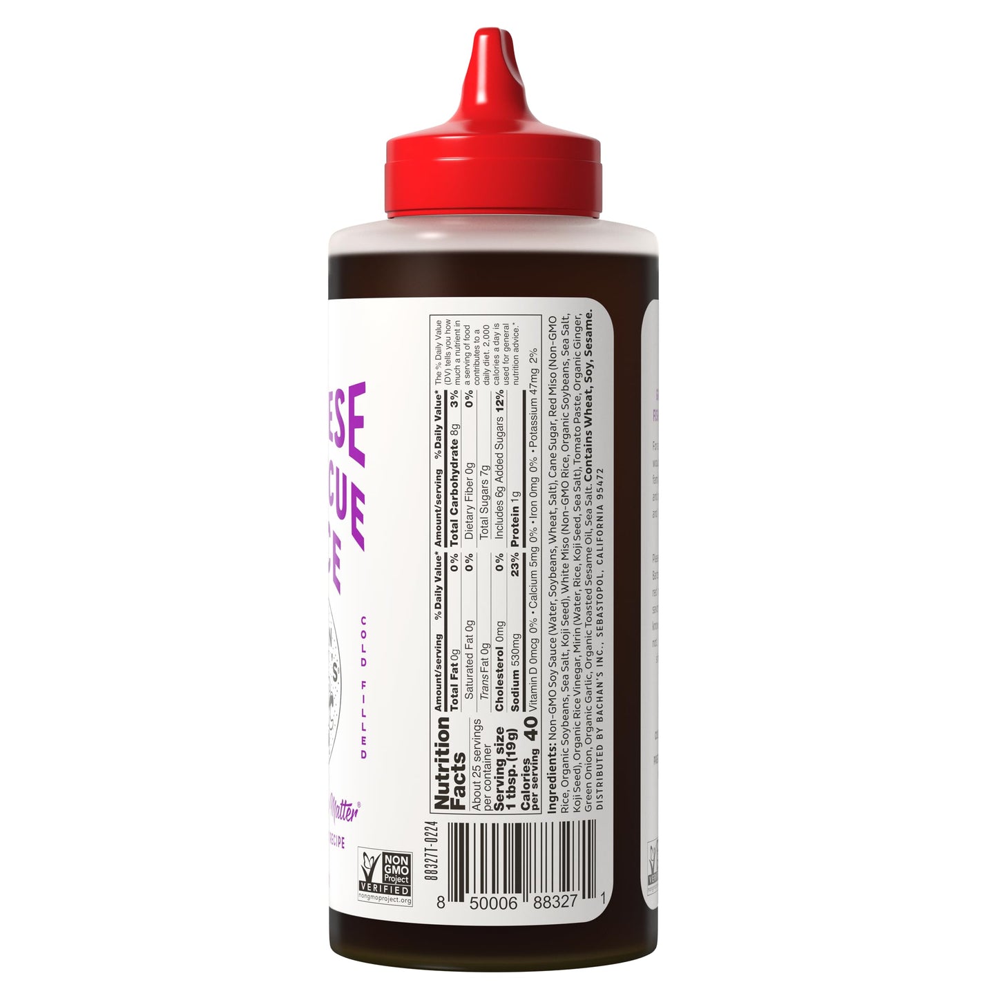 Bachans - Miso Japanese Barbecue Sauce, 17 Oz, Small Batch, Non GMO, No Preservatives, Vegan and BPA free. Condiment for Wings,