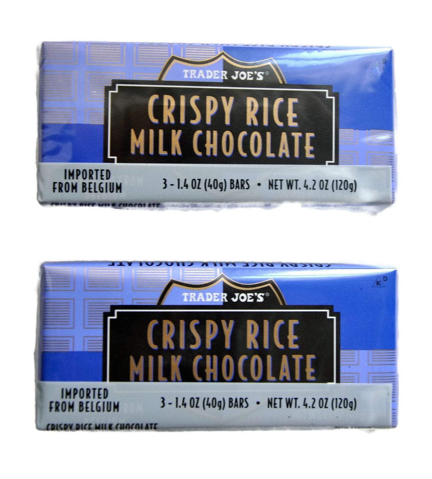 Trader Joe'S Belgian Crispy Rice Milk Chocolate, 1.4 Oz Bars (2 Packs Of 3)