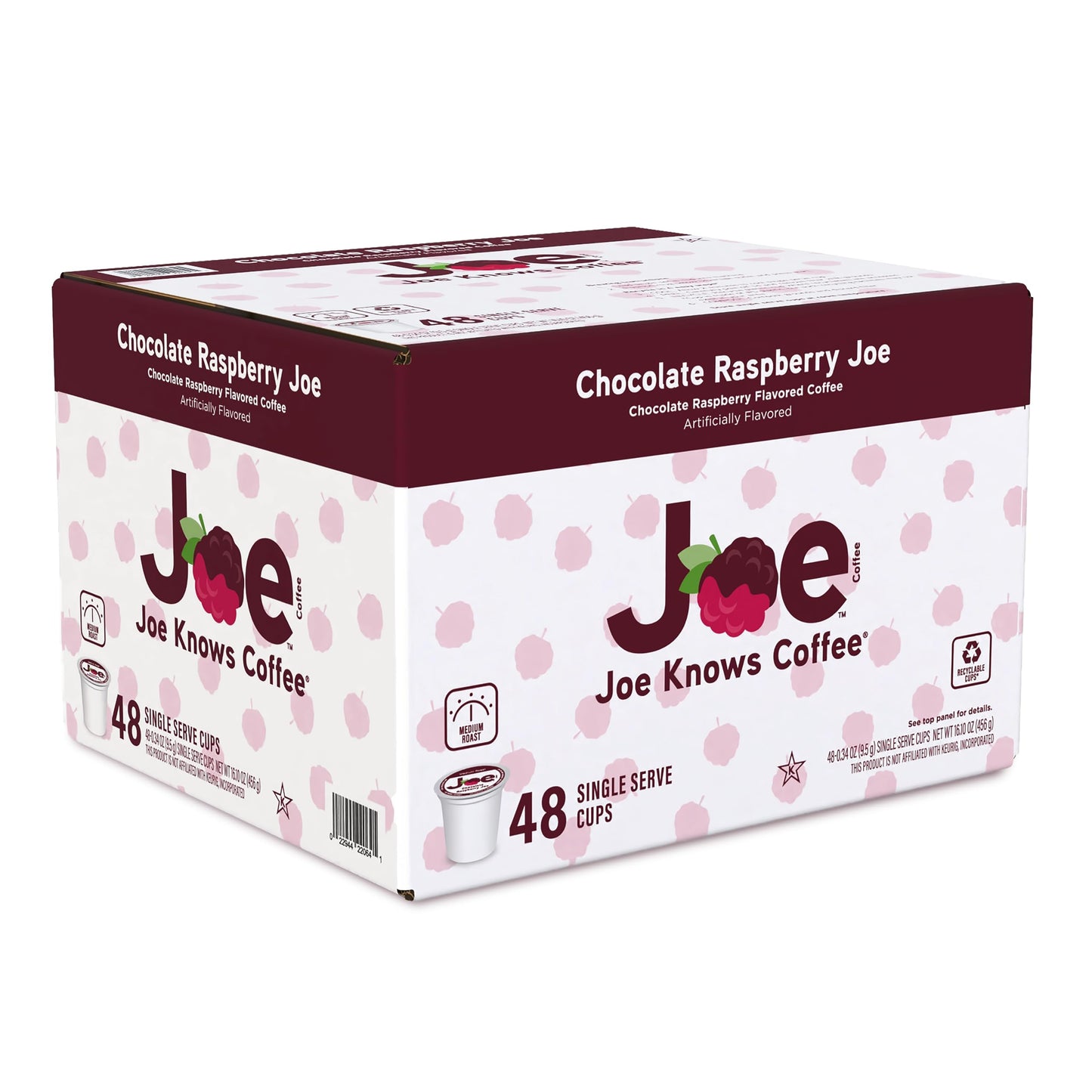 Joe Knows Coffee Single Serve Pods, Chocolate Raspberry Flavor, 48 Count
