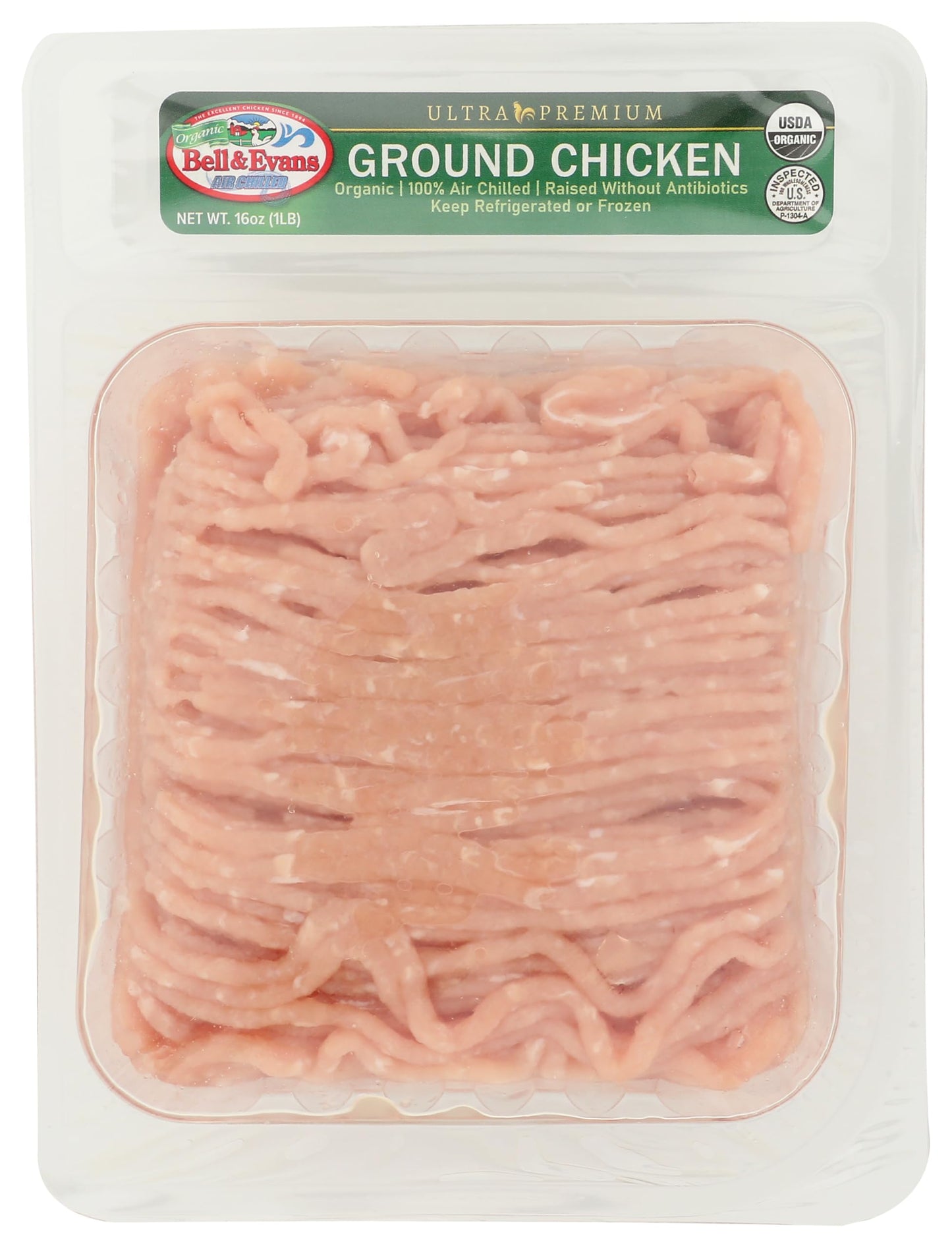 Bell & Evans, Organic Ground Chicken, 16 oz
