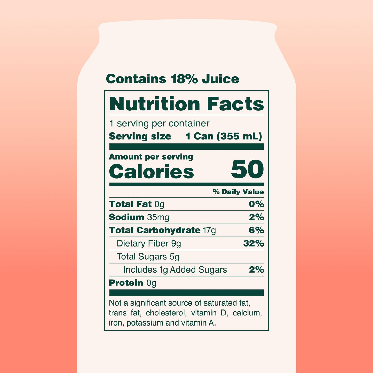 OLIPOP Prebiotic Soda Pop, Peaches & Cream, A New Kind of Soda Packed with Prebiotics, Fiber, and Botanicals, Gluten Free, Vegan