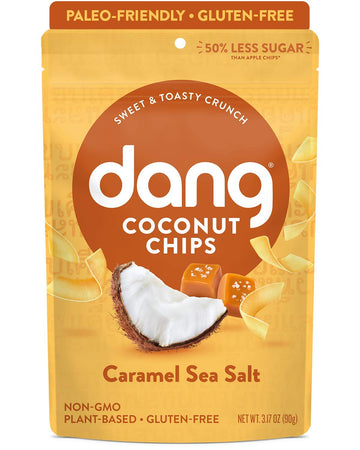 Dang Toasted Coconut Chips | Vegan, Gluten Free, Non GMO, Healthy Snacks Made with Whole Foods (Caramel Sea Salt, 3.17 Ounce (Pa