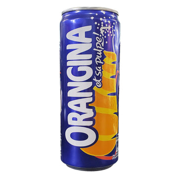 Orangina Et Sa Pulpe - French Imported Orange Pulp Soda Tall Cans (12 Pack, Total Of 138Oz)