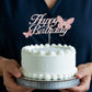 ALISSAR Rose Gold Butterfly Cake Topper, 3D Handmade Decoration for Womens Birthday Party, Model: butterfly-1-rose gold